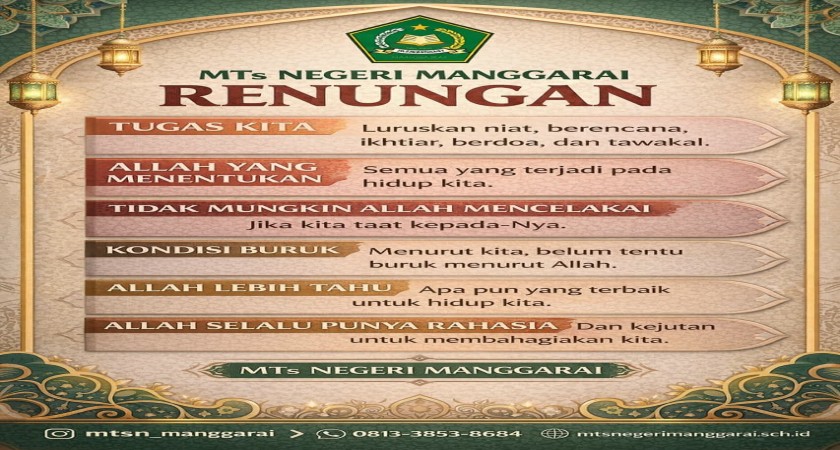 RENUNGAN KEHIDUPAN: BELAJAR BERSERAH DAN PERCAYA KEPADA KETETAPAN ALLAH